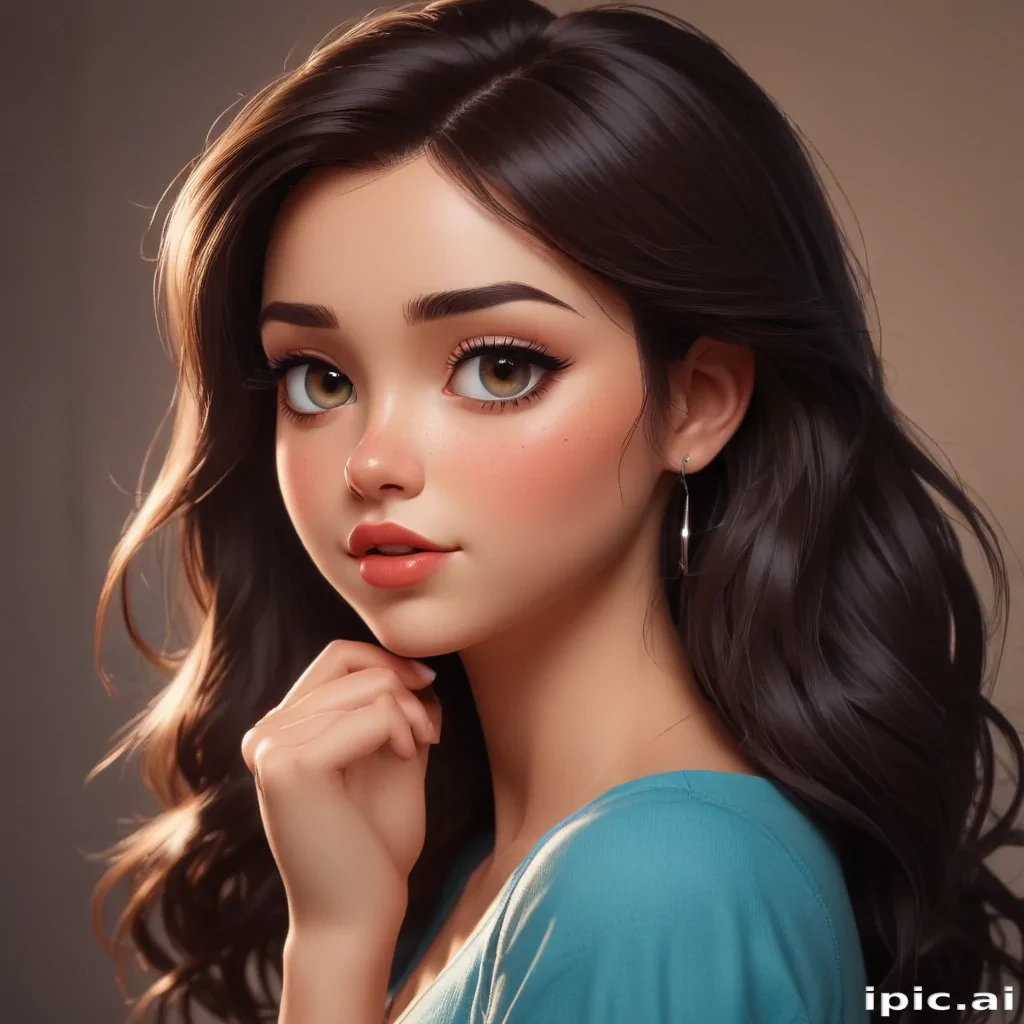 brunette cartoon character