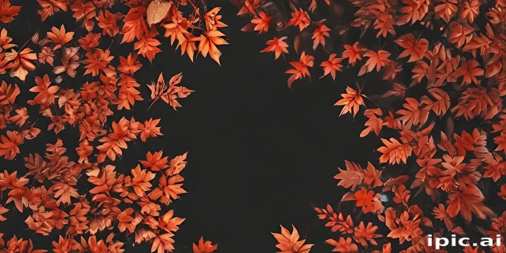 Vibrant Autumn Leaves Framing a Dark Background in Rich Colors