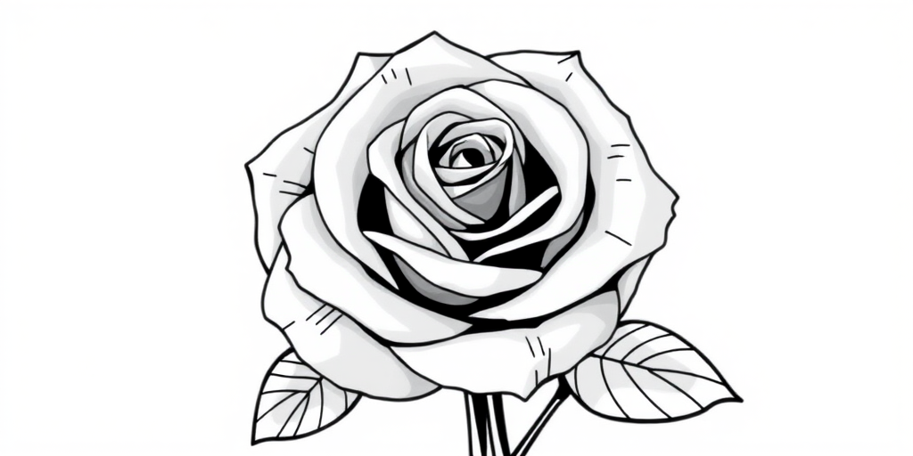 rose clip art black and white