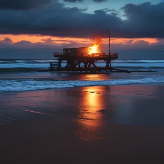 dark beach wallpaper