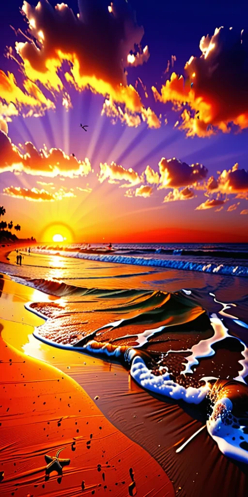 sunset at the beach wallpaper