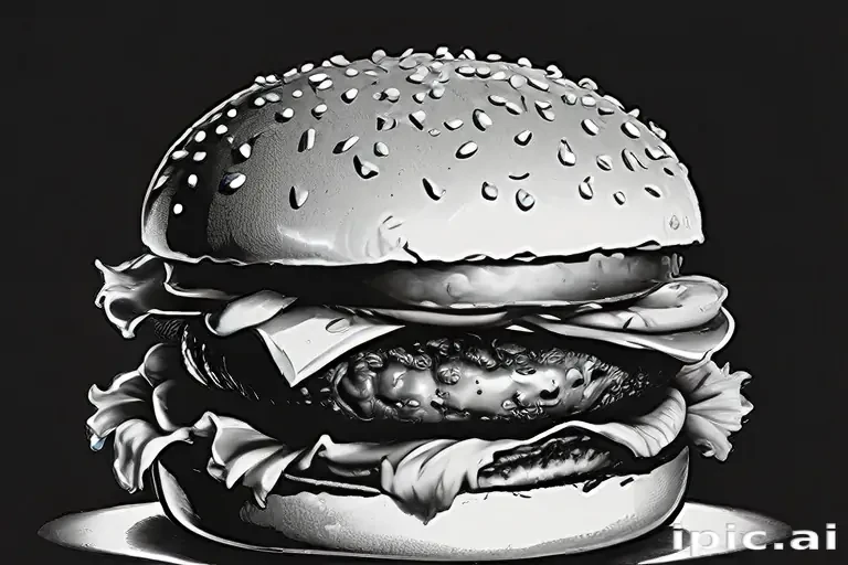 burger clipart black and white