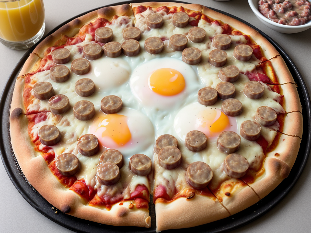 breakfast pizza with gravy and sausage