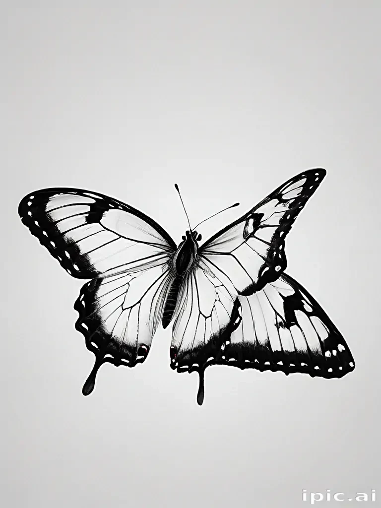 butterfly png black and white