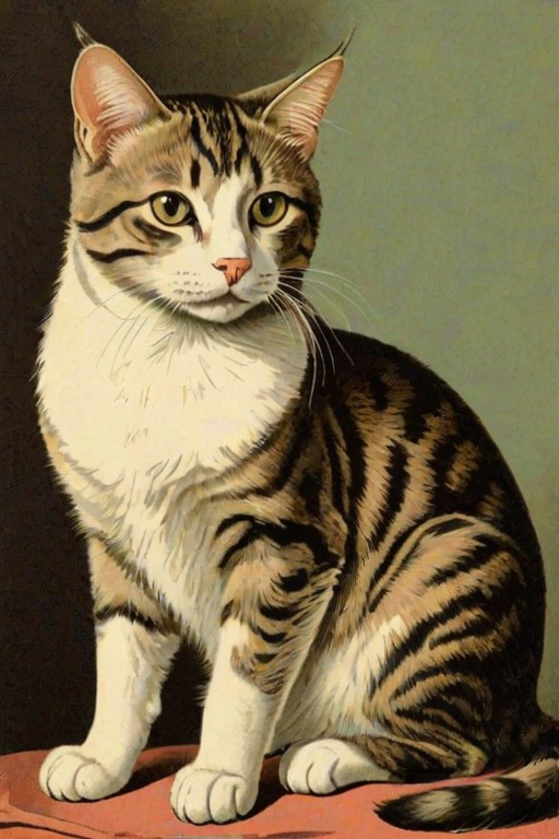 vintage cat illustration