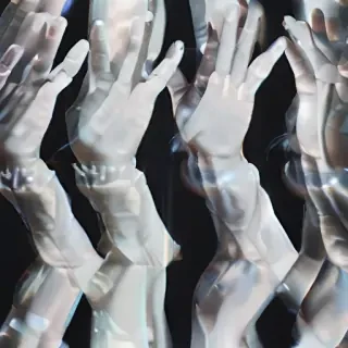 transparent praying hands