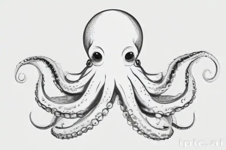 octopus clip art black and white