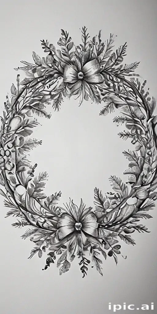 wreath drawing