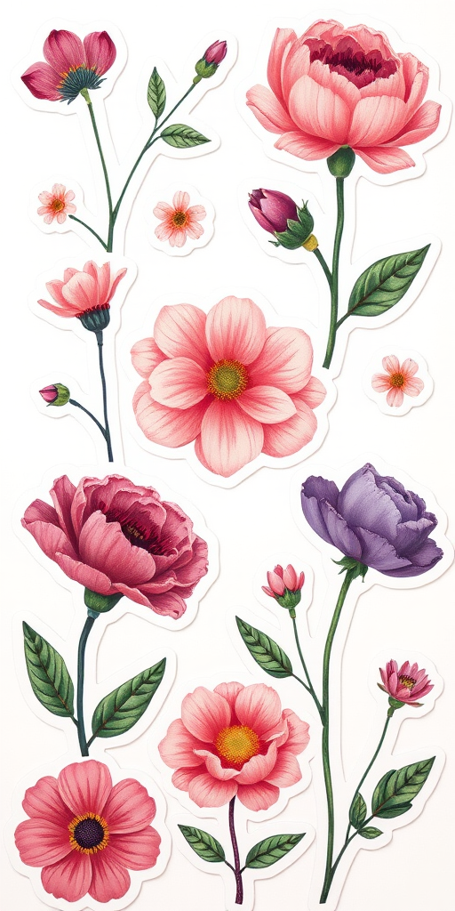 aesthetic flower stickers