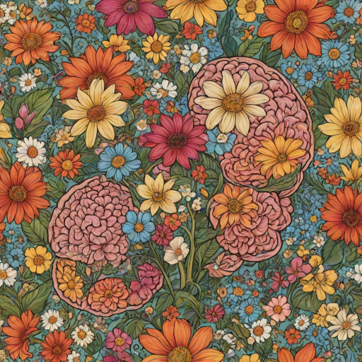 half brain half flowers