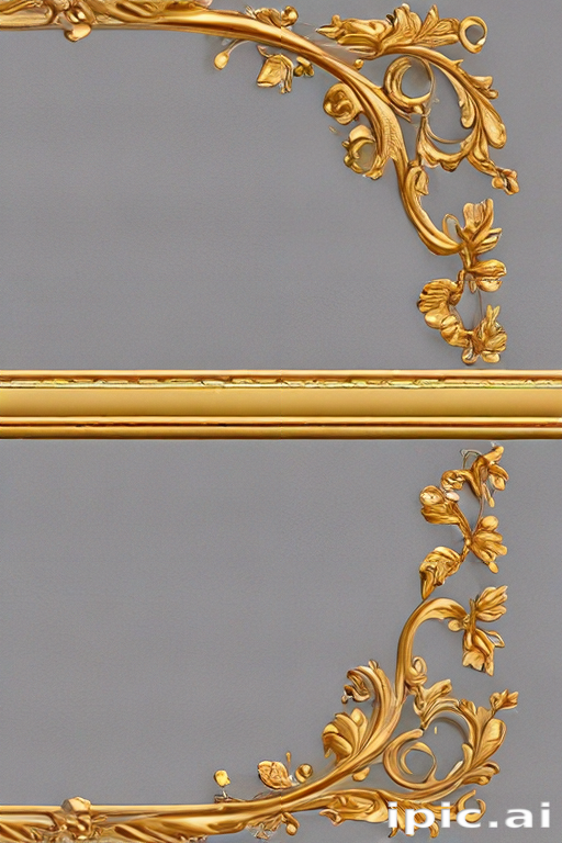 Elegant Ornate Golden Frame Design with Floral Motifs and Detailing.