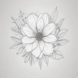 floral line art
