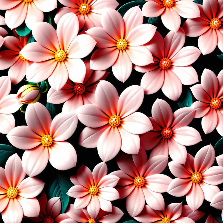 Vibrant Floral Pattern Featuring Lush Pink Flowers Against a Dark ...