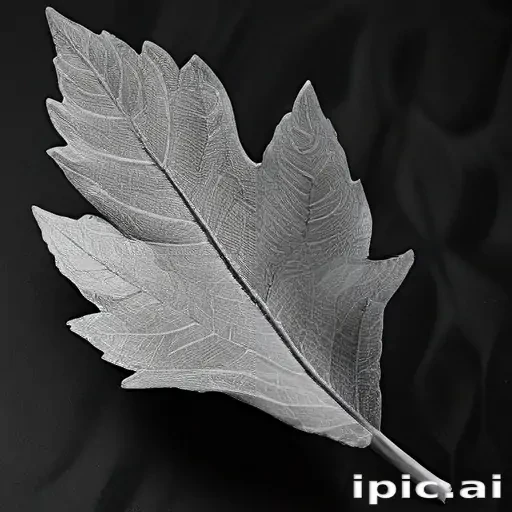 leaf in black and white