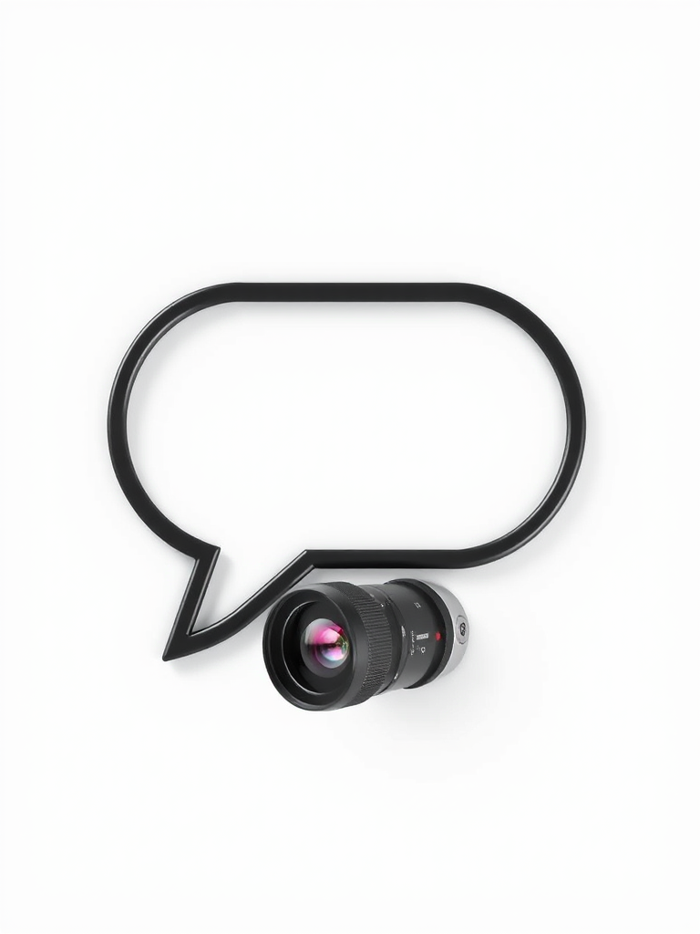 Create a speech bubble icon with a subtle drop shadow and soft edges, using a high-resolution DSLR camera with a 50mm lens, aperture set to f/2.8, ISO 100, and a clean white background for enhanced contrast.