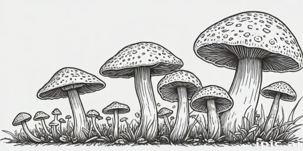 mushroom line art