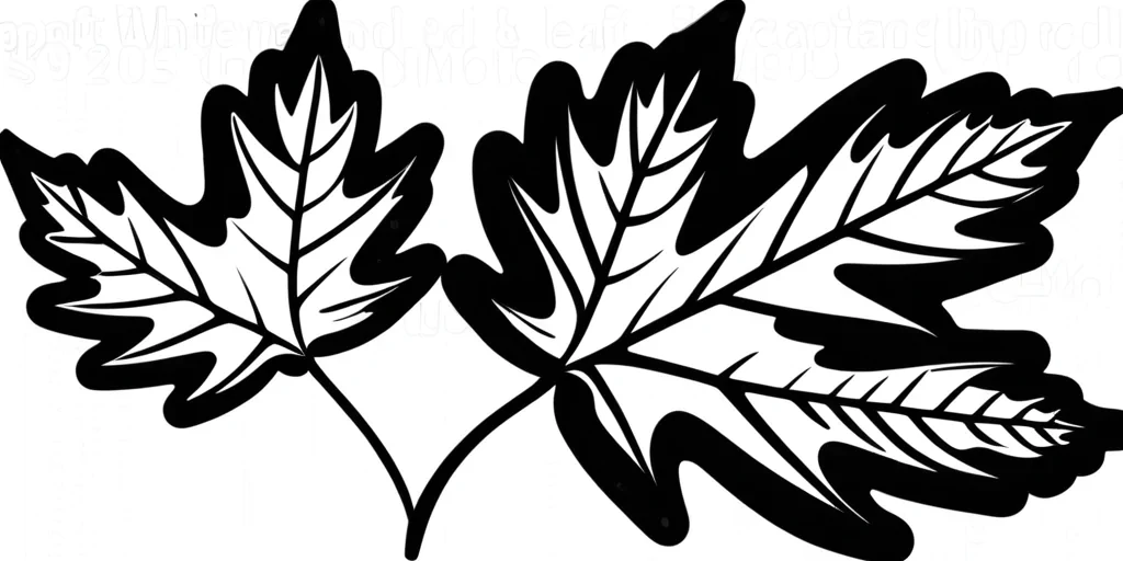 clipart leaf black and white