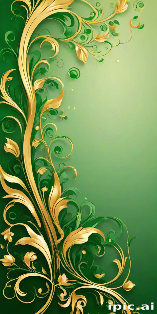 gold and green background