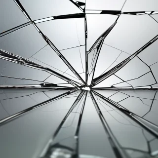 cracked glass transparent
