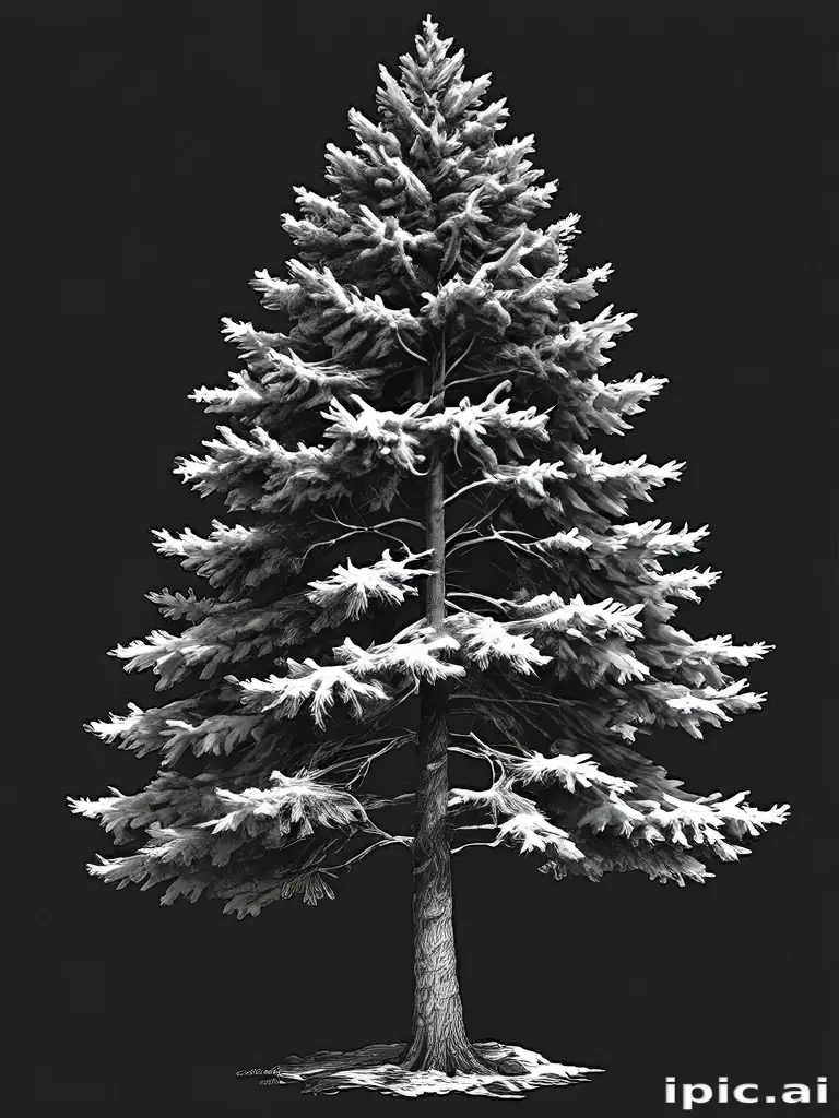 black and white pine tree clipart