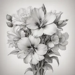 pencil drawing flowers