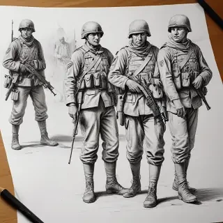 soldiers drawing