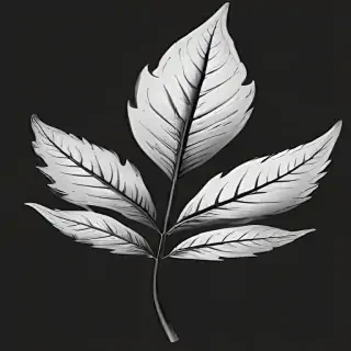 black and white clipart leaf
