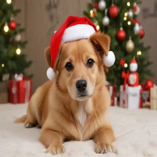 wallpaper christmas dog