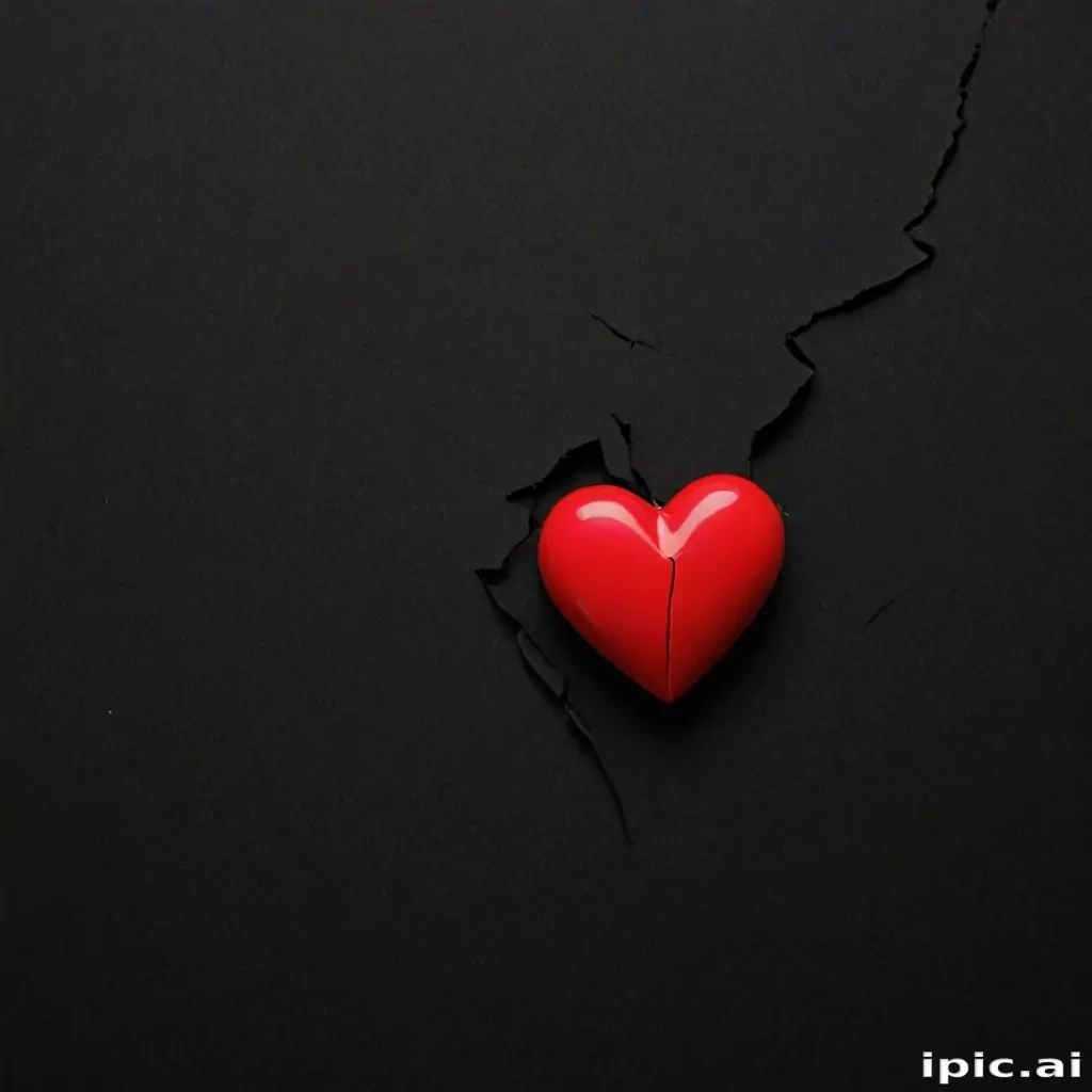 broken heart black background