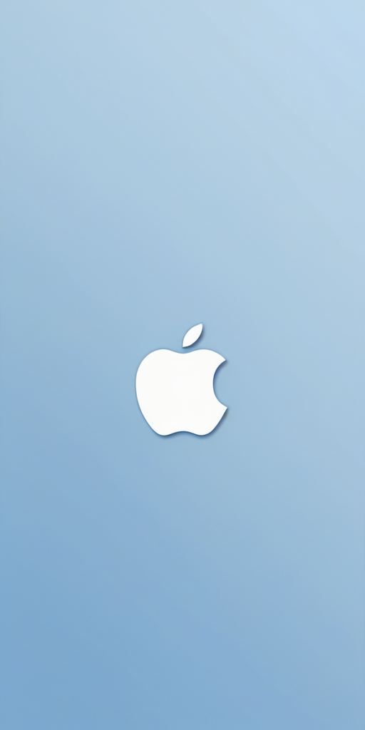 Minimalist Design Featuring the Iconic Apple Logo on a Soft Blue Background