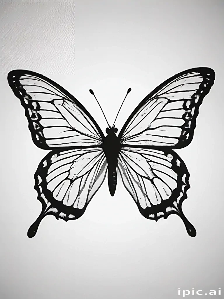 black butterfly outline