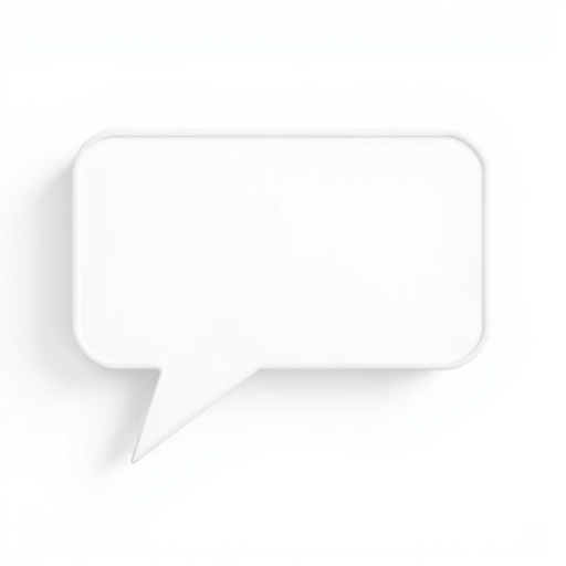Create a high-resolution vector graphic of a speech bubble, using a Canon EOS R5 camera, 50mm lens, aperture f/2.8, ISO 100, with a clean white background and soft shadows for enhanced depth.