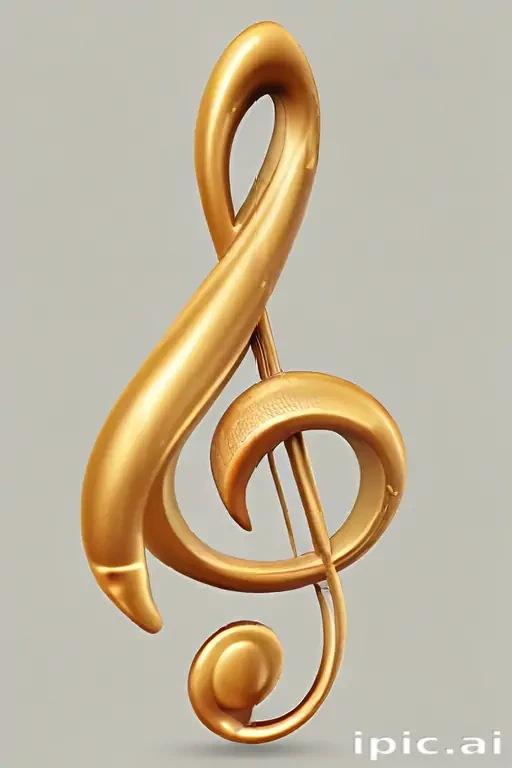 Elegant Golden Treble Clef Symbolizing the Beauty of Musical Harmony