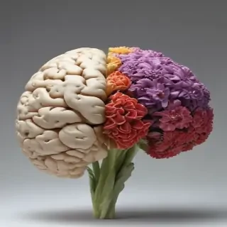 half brain half flowers