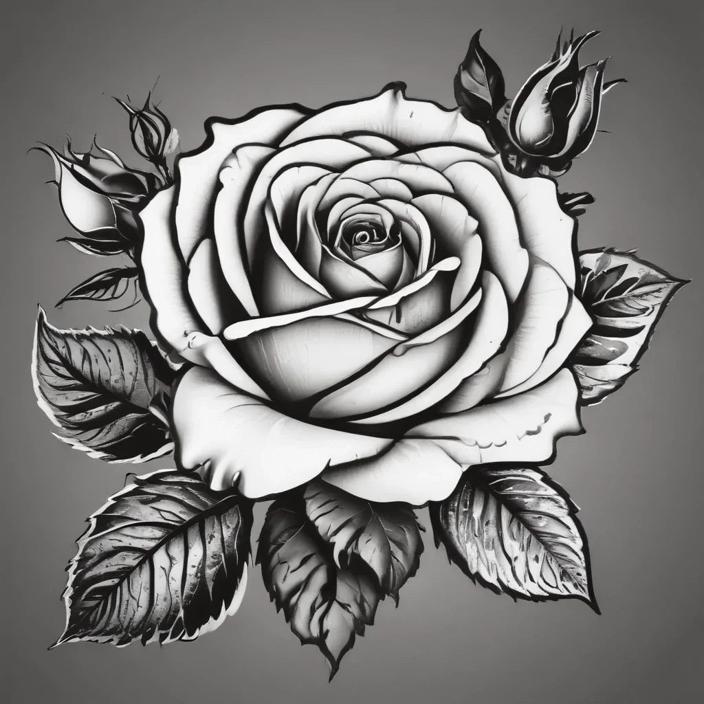 roses clipart black and white