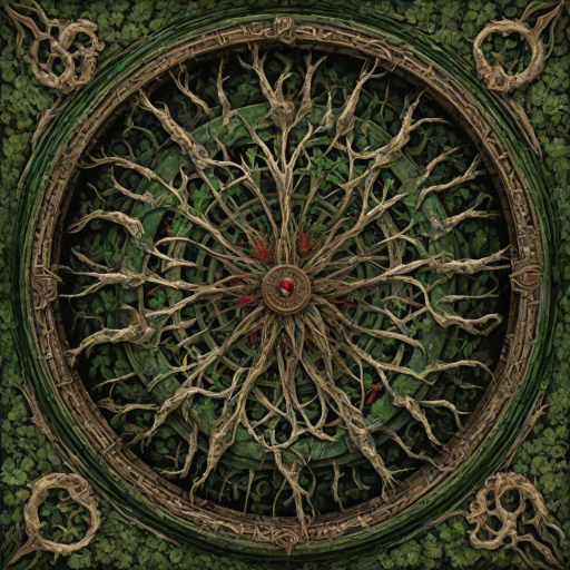 Dark Fantasy Art of (Bipolar Digital Artwork:1.3) of (Sketch:1.3),(Energetic:1.3) Moss Green, intricate, beautiful, symmetric,     Ivory, Emerald, Ruby, Sapphire,  Gold, Silver, Bronze,  Topas, Amethyst, Mosaic,    Flower,  Fractal,    Branches,  embroidery, Poisonous Bite: A bite that injects venom, found in mythical creatures like basilisks.,Pulley System: A system of wheels and ropes used to lift or move heavy objects, often in construction.,Doublet: A snug-fitting jacket, often padded, worn by men.,Ash Rain: Dark, gritty precipitation resulting from volcanic eruptions or widespread fires.,Fuchsite: A green variety of mica used as a pigment and in decoration. <lora:Vintage_Street_Photo:1>, <lora:woodfigurez:1> woodfigurez style,(by Artist M.C. Escher:1.3),CGSociety,ArtStation,(Ascii Art:1.3),(Low Contrast:1.3), dark, moody, dark fantasy style