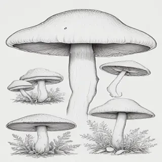 mushroom line art