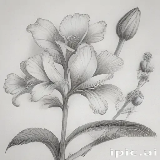 pencil drawings of flowers