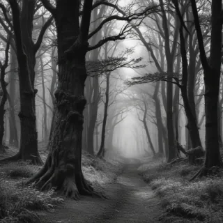forest clipart black and white