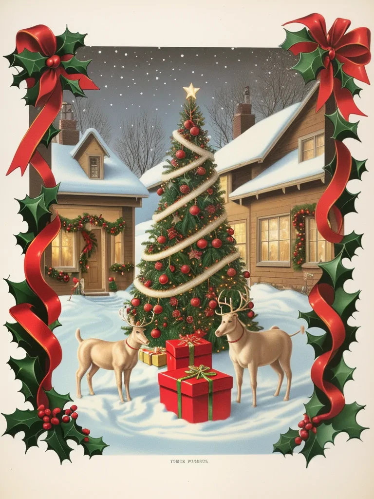 vintage christmas prints free