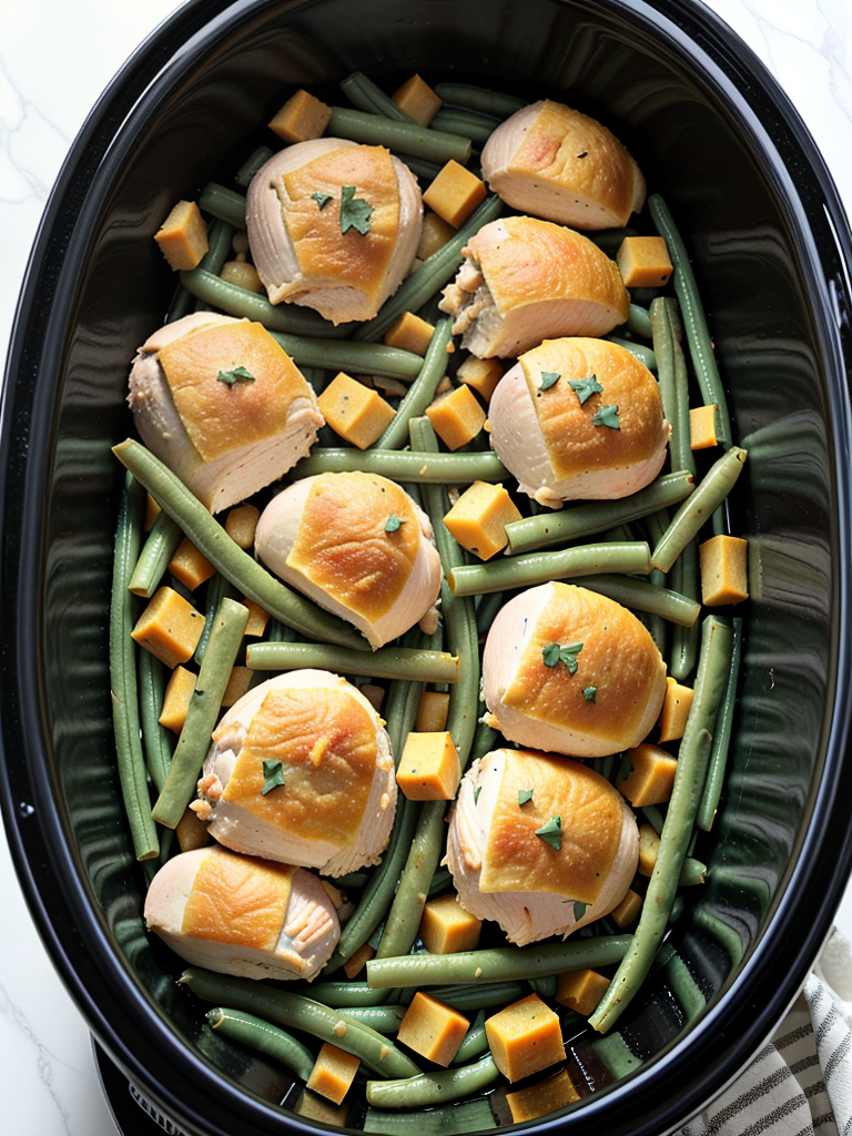 crockpot chicken stuffing green beans