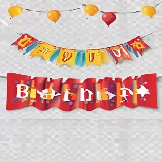 happy birthday banner png