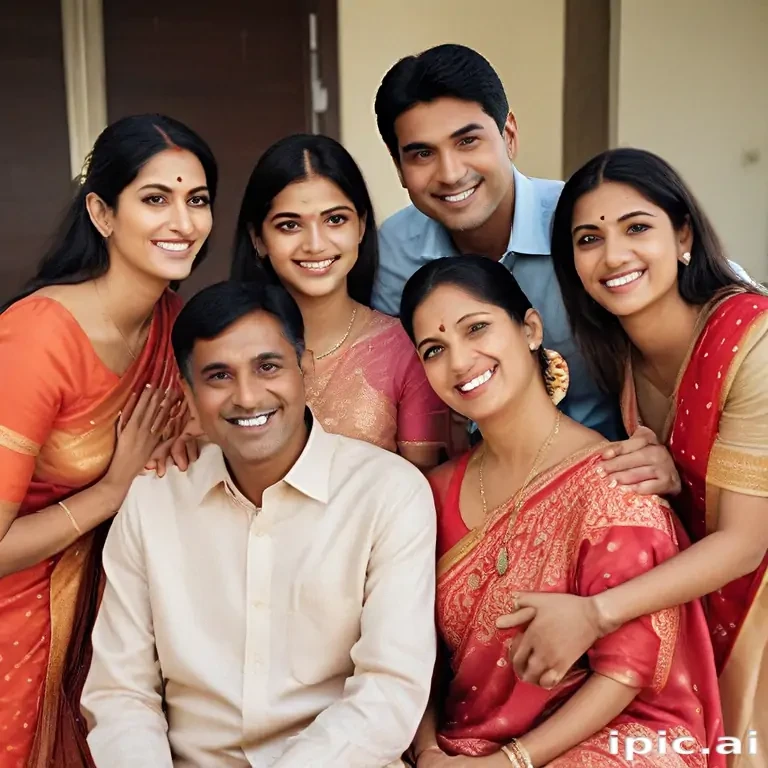 happy indian family