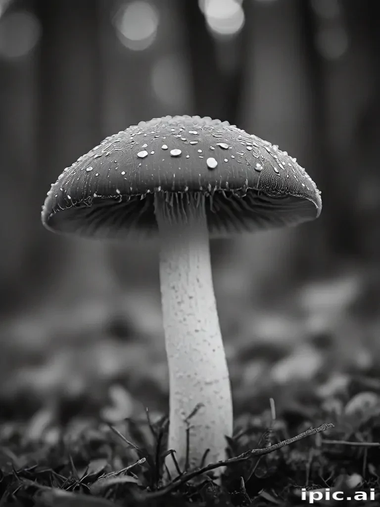 mushroom black and white