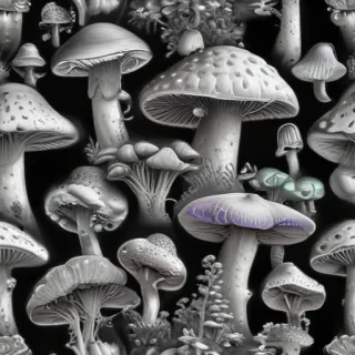 mushroom clipart black and white