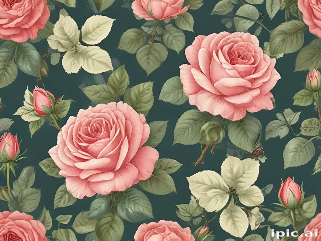 vintage rose illustration