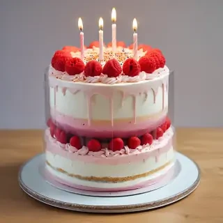 transparent birthday cake
