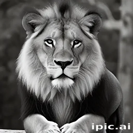 lion black and white