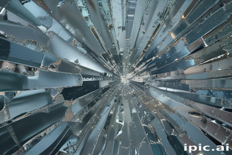 Reflected Glass Pattern Intricate Patterns of Shattered Glass Reflecting Light in Multiple ...