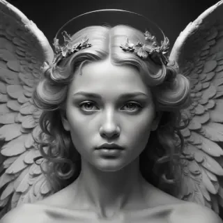 black and white angel drawings
